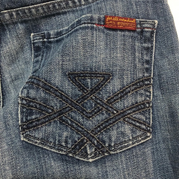 7 For All Mankind Vintage Edie Straight Blue Jeans Size 24 - Picture 3 of 5